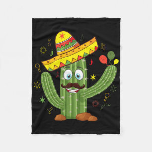 Cactus Wearing Sombrero Mexican Fiesta Cinco De Ma Fleecedecke