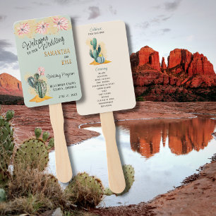 Cactus Wedding Fan Programm Fächer