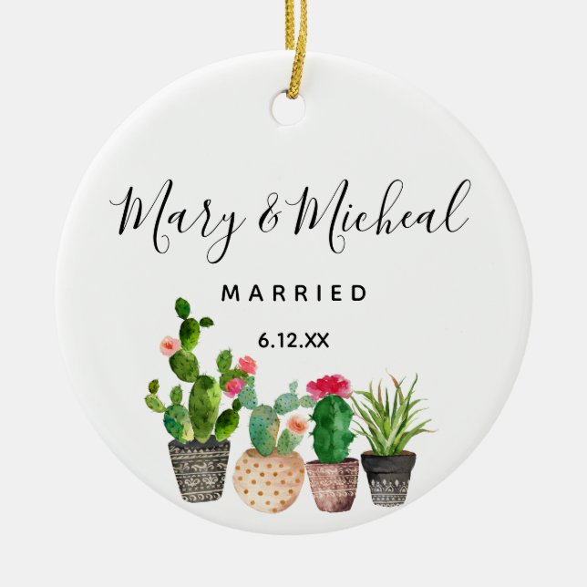 Cactus Wedding Ornament Gift (Vorne)