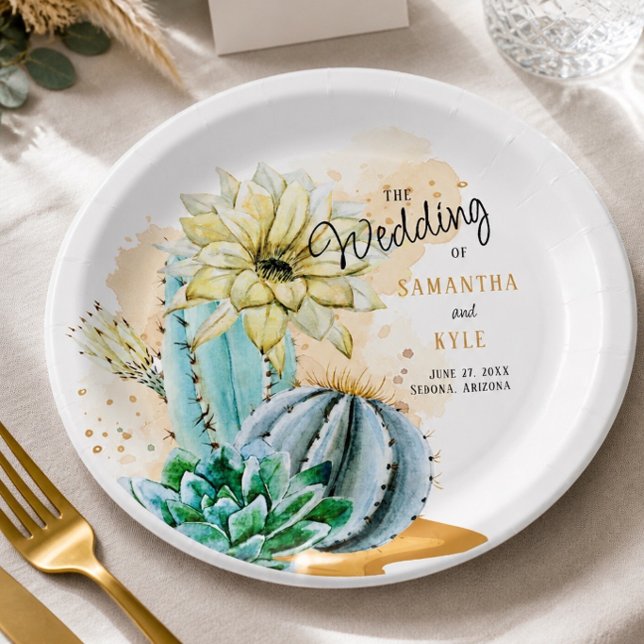 Cactus Wedding Pappteller (Von Creator hochgeladen)