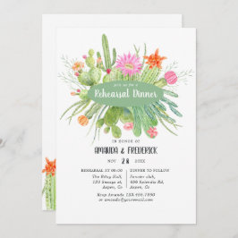 Cactus Wedding Probe Dinner Einladung