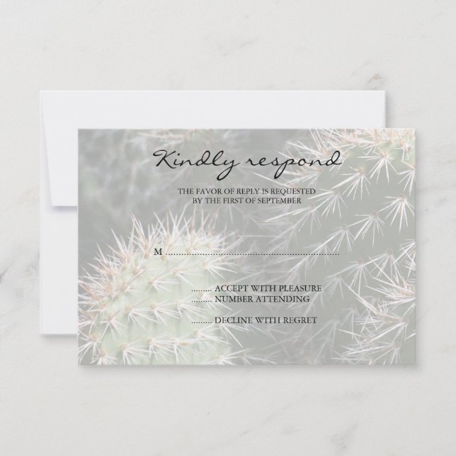 Cactus Wedding Response Card RSVP Karte (Vorderseite)