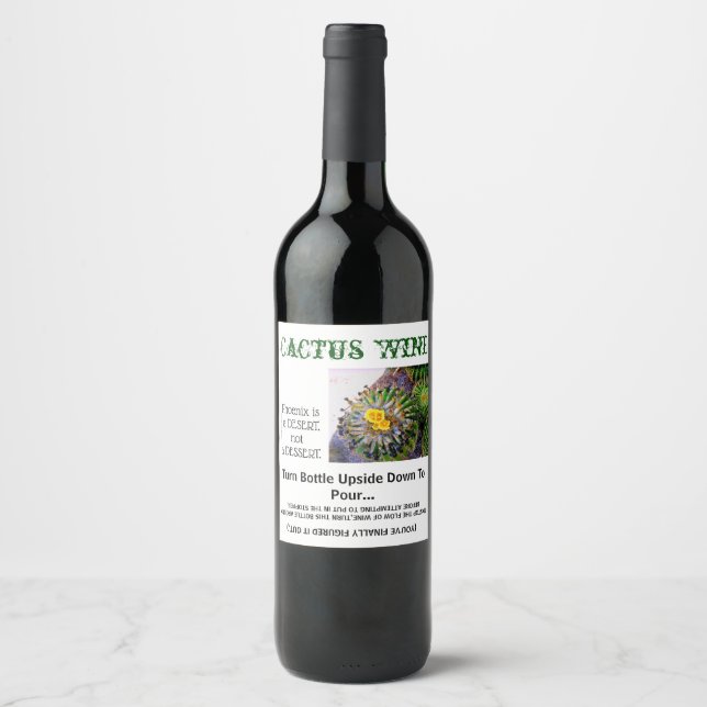 CACTUS WEIN....SCHALTFLÄCHE NACH OBEN NACH POUR... WEINETIKETT (Vorderseite)