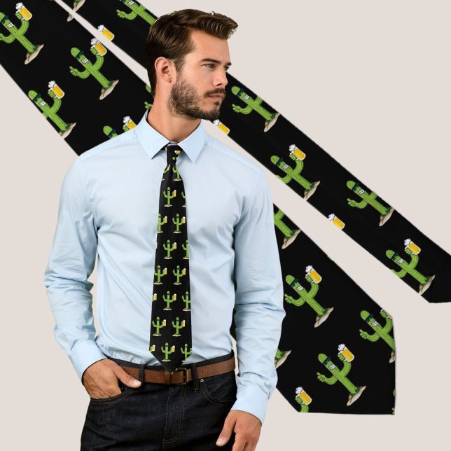 Cactus with Beer Pattern Krawatte (Von Creator hochgeladen)