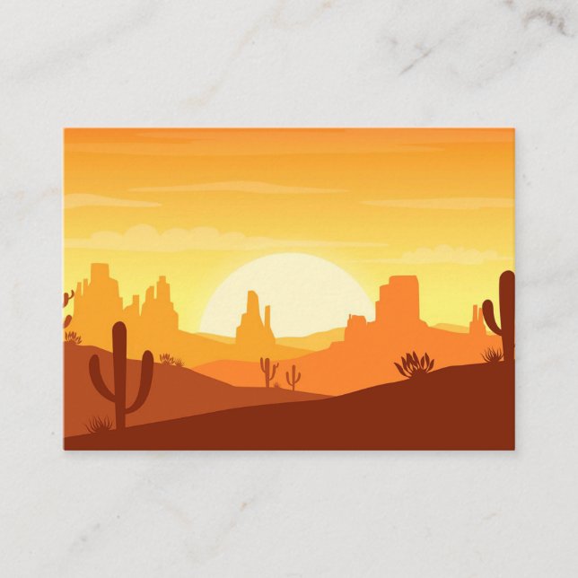 Cactus Wüstenlandschaft Visitenkarte (Vorderseite)