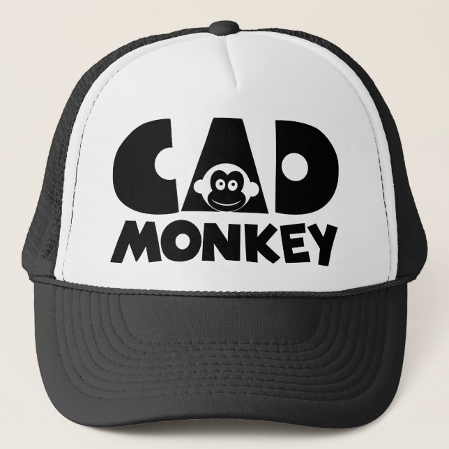 Cad-Affe Truckerkappe (Vorderseite)