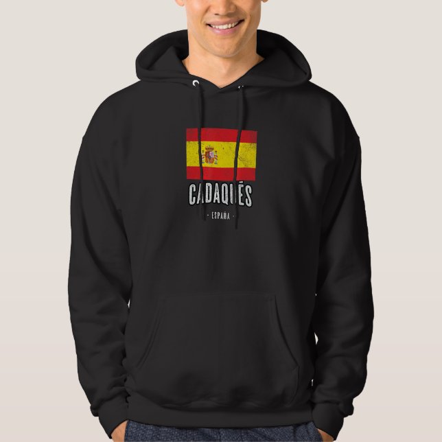Cadaques Spain Flag City - Bandera Ropa - Hoodie (Vorderseite)