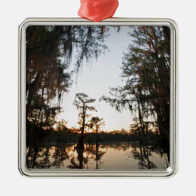Caddo Lake at sunrise Ornament Aus Metall (Vorne)