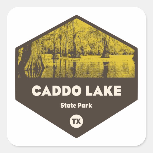 Caddo Lake Staat Park Texas Quadratischer Aufkleber (Vorderseite)