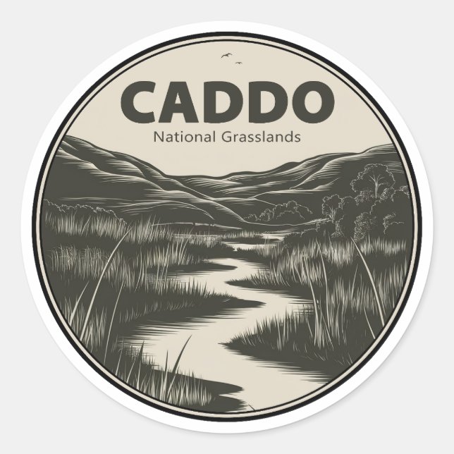 Caddo National Grasslands Texas Stream Runder Aufkleber (Vorderseite)