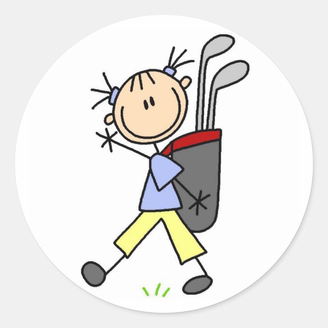 Caddy, der den Golf Bag Sticker trägt (Vorderseite)