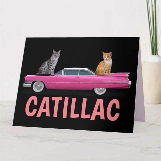 CADDY ROSE CHAT CLASSIQUE VOITURE GRANDE CARTES D' (Devant)