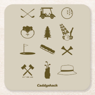 Caddyshack-Icons Rechteckiger Pappuntersetzer