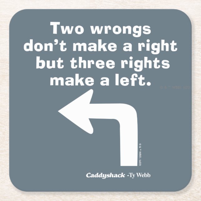 Caddyshack | Zwei Fehler machen kein Recht Rechteckiger Pappuntersetzer (Vorderseite)