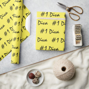 Cadeau #1 Papier d'enveloppement Diva Jaune