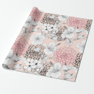 Cadeau 30 pouces x 6 pieds Papier à enveloppement floral