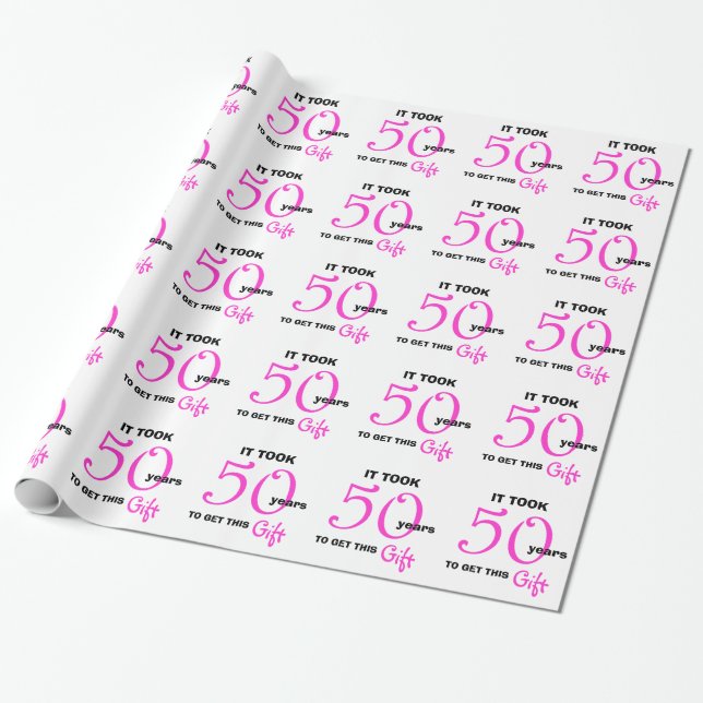 Cadeau 50e année Anniversaire Papier d'enveloppement cade (Déroulé)