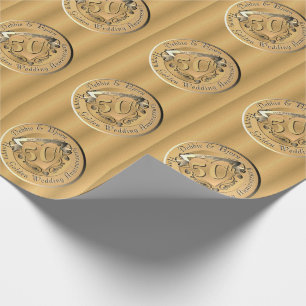 Cadeau 50e anniversaire du Mariage médaille d'or papier d