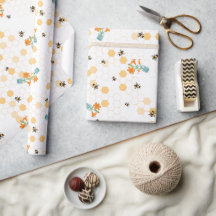 Abeilles occupées et papier d'enveloppement quotid