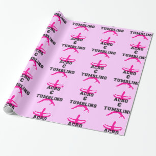 Cadeau Acrobaties et papier d'emballage rose croulant