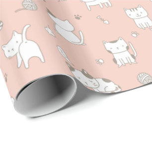 Cadeau Adorable Kitty Cats Motif Sur Papier À Enveloppem