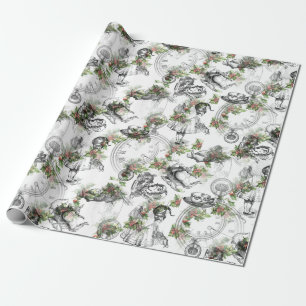 Cadeau Alice en papier d'emballage de rayure de houx du