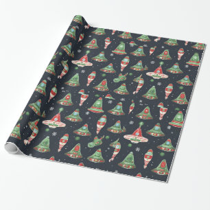 Cadeau Alien Noël enrobage papier d'emballage