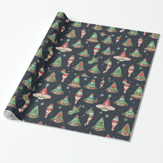 Cadeau Alien Noël enrobage papier d'emballage