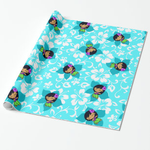 Cadeau Aloha papier d'emballage hawaïen de fille de dans
