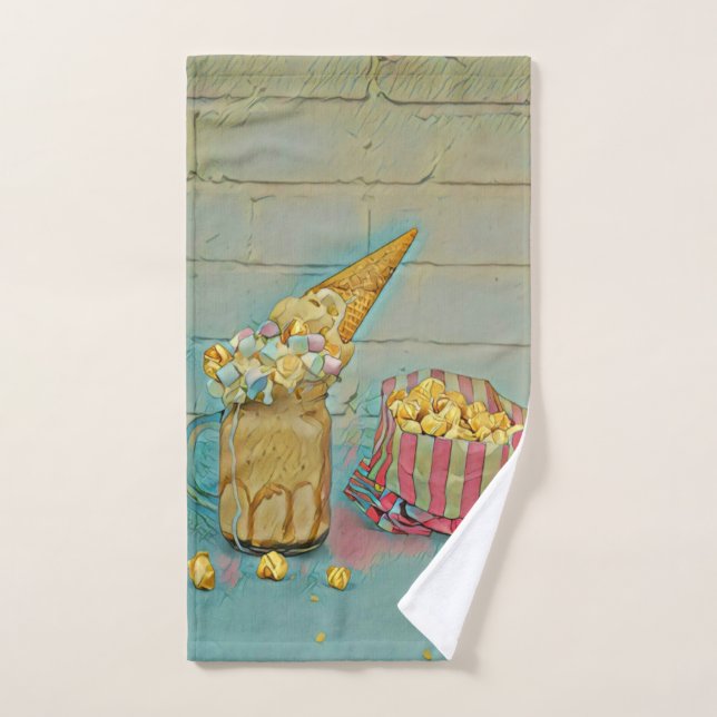 Cadeau amoureux de crème glacée (Serviette à main)
