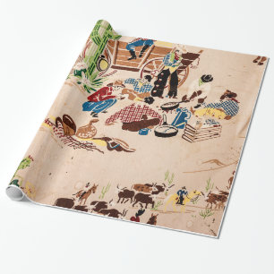 Cadeau Ancien Ouest Cowboy Thématique papier d'enveloppem