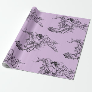 Cadeau ANGE SUR LE papier d'enveloppement LAVENDER