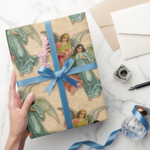 Cadeau Anges de Noël Papier à Musique Antique Victorien