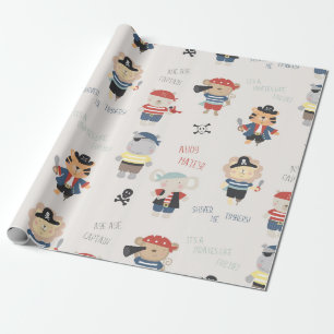 Cadeau Animal Crew kids Party Pirate Wrapate Papier