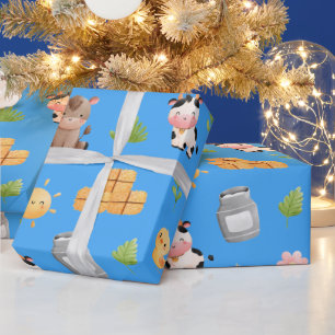 Cadeau Animaux de ferme Papier d'enveloppement d'annivers