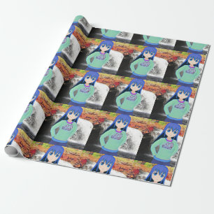 Cadeau Anime fille et papier d'emballage de chute d'eau