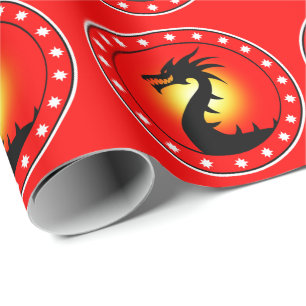 Cadeau Année du papier d'enveloppement de dragon