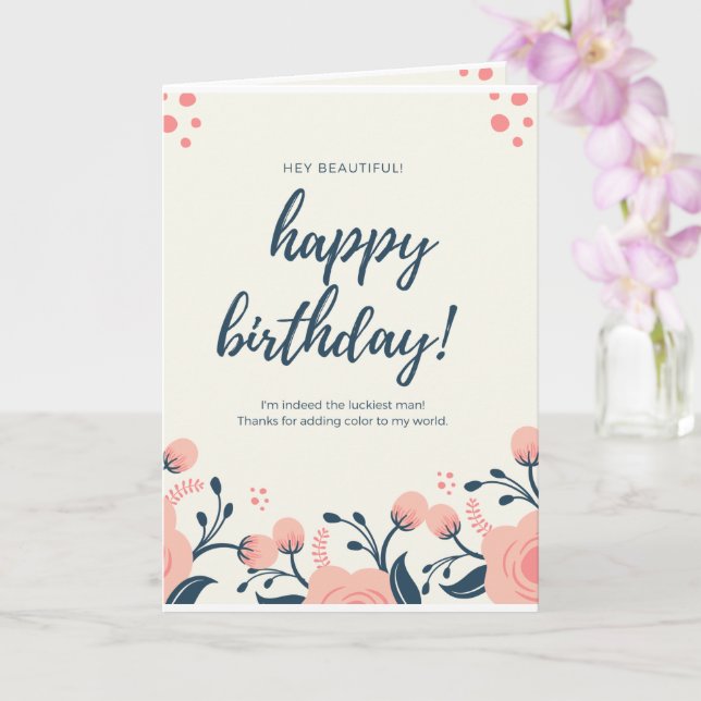 Cadeau Anniversaire Pour Petite Amie Carte de voeu (Orchidée)