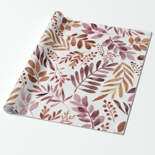 Cadeau Aquarelle Burgundy papier d'emballage feuille