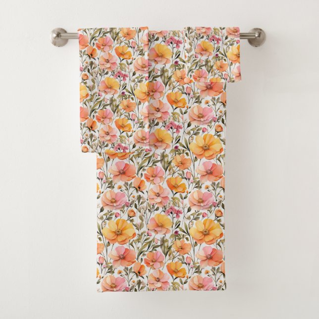Cadeau aquarelle de fleurs sauvages orange jaune r (En situation)