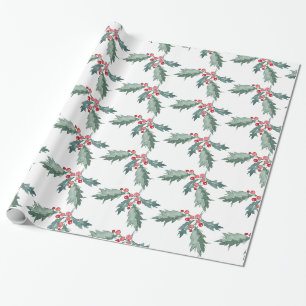 Cadeau Aquarelle Peint Noël Vide Papier à envelopper