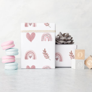 Cadeau Aquarelle rose Boho Arc-en-ciel papier d'enveloppe