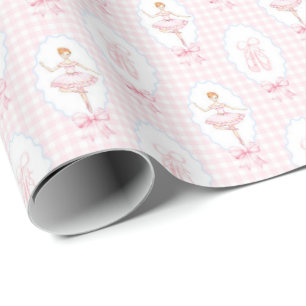 Cadeau Aquarelle rose Casse-noisette Papier à envelopper 
