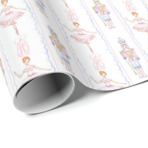 Cadeau Aquarelle rose Casse-noisette Papier à envelopper 