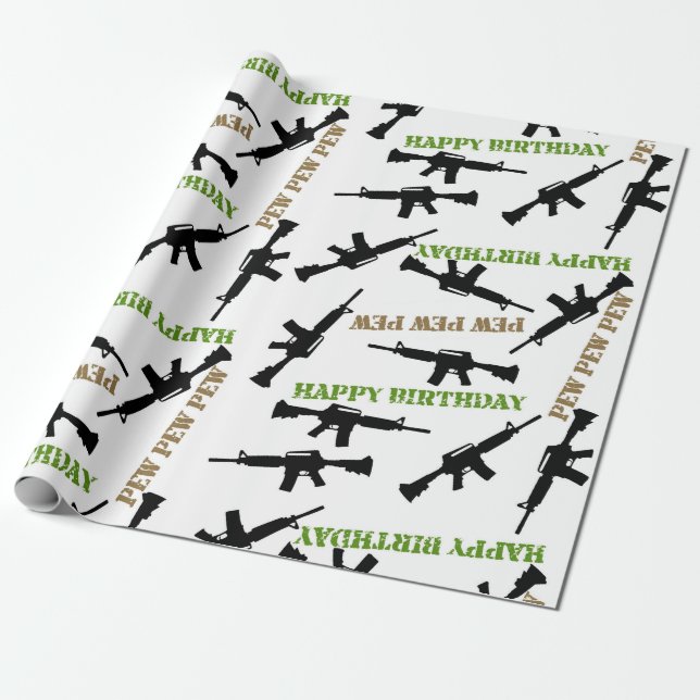 Cadeau AR-15 Papier à enveloppement pour anniversaire à t (Déroulé)