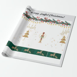 Cadeau Arbre de Noël, neige, papier d'emballage pour cerf
