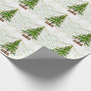 Cadeau Arbre de Noël sur papier d'enveloppement de pierre