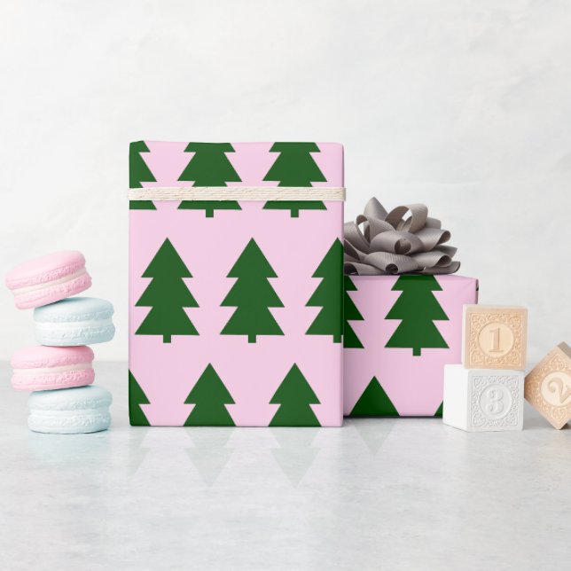 Cadeau Arbres de Noël verts Collage Papier d'enveloppemen (Baby Shower)