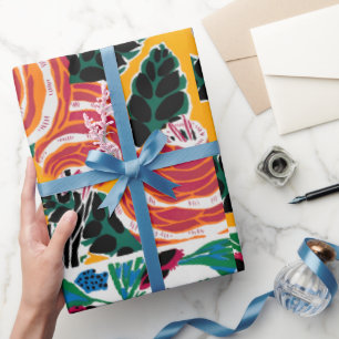 Cadeau Art déco floral motif papier d'enveloppement orien