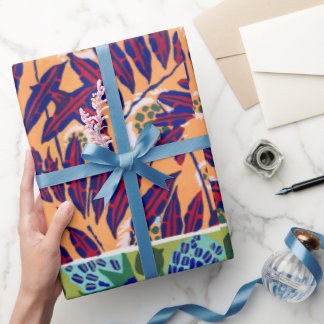 Cadeau Art déco floral motif papier d'enveloppement orien